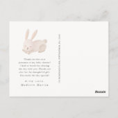 Baby shower Dank u wel met Cute Sleeping Bunny Briefkaart (Achterkant)