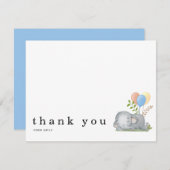 Baby shower Dank u wel, u heet Slapend Elephant Bl Notitiekaartje (Voorkant / Achterkant)