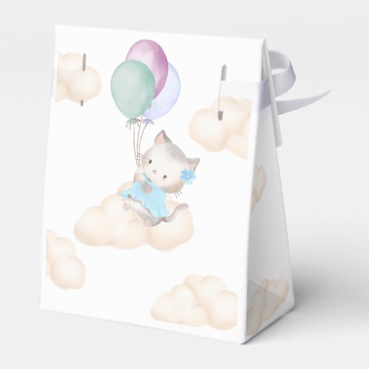 Baby shower Dank u Whimsical Floating Kitten Bedankdoosjes (Achterkant)
