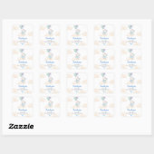 Baby shower Dank u Whimsical Floating Kitten Vierkante Sticker (Vel)