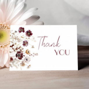 Baby Shower Dankbaarheidsbrief Met Waterverf Bloem Bedankkaart