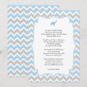 Baby shower Dankjewel, Blauwe olifant Bedankkaart (Voorkant / Achterkant)