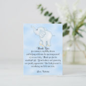 Baby Shower Dankjewel Jongen Olifant Briefkaart (Staand voorkant)