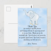 Baby Shower Dankjewel Jongen Olifant Briefkaart (Voorkant / Achterkant)