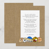 Baby shower Dankjewel Notities, rustieke sporten Kaart (Voorkant / Achterkant)