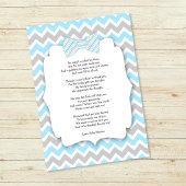 Baby shower Dankjewel Opmerkingen met gedicht Blau Bedankkaart