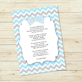 Baby shower Dankjewel Opmerkingen met gedicht Blau Bedankkaart