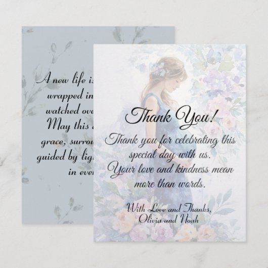 Baby Shower Dankkaart Bedankkaart (Voorkant / Achterkant)