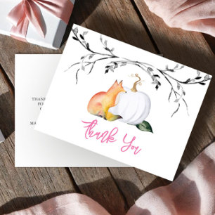 Baby Shower Dankkaart Pumpkin & Fox Briefkaart