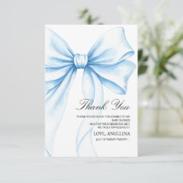 Baby Shower Dankkaartjes Blauwe Strik. Bedankkaart