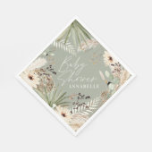 Baby shower dankzij moderne pampas sage green servet (Hoek)