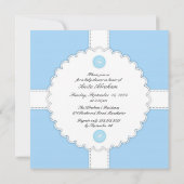 Baby shower Dantel Boy Flat Invitation Kaart (Achterkant)