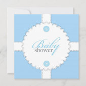 Baby shower Dantel Boy Flat Invitation Kaart (Voorkant)