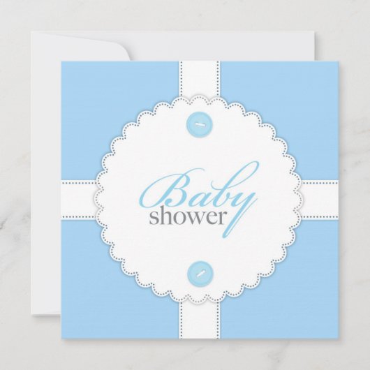 Baby shower Dantel Boy Flat Invitation Kaart (Voorkant)