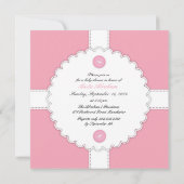 Baby shower Dantel Girl Flat Invitation Kaart (Achterkant)