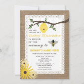 Baby shower dat door honingbijen wordt geschat kaart (Voorkant)