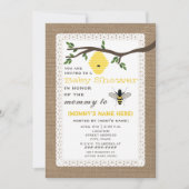 Baby shower dat door honingbijen wordt geschat kaart (Voorkant)