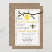 Baby shower dat door honingbijen wordt geschat kaart (Voorkant / Achterkant)