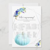 Baby shower dat mijn mama is | Blauw Kaart (Voorkant)