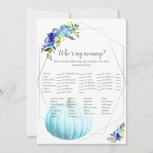 Baby shower dat mijn mama is | Blauw Kaart (Voorkant)