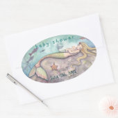 Baby shower Datum Stickers Zeemeermin en Baby (Envelop)