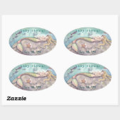 Baby shower Datum Stickers Zeemeermin en Baby (Vel)