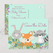 Baby shower De datum opslaan Briefkaart (Voorkant / Achterkant)