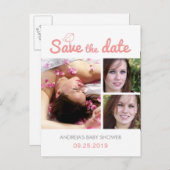 Baby shower De datum opslaan Briefkaarten Aangepas (Voorkant / Achterkant)