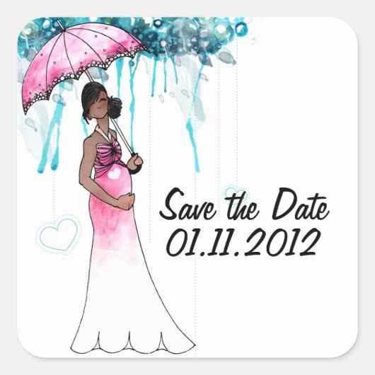 Baby shower De datum opslaan Stickers (Voorkant)