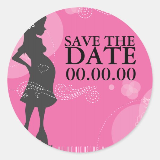 Baby shower De datum opslaan Stickers (Voorkant)