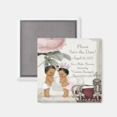 Baby shower De datummagneet opslaan Magneet (Voorkant / Achterkant)