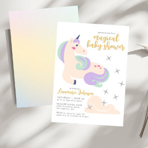 Baby shower de Unicornio de Color Pastel Mágico Kaart