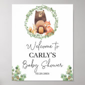 Baby shower Decor|Woodland animals| Welcome sign Poster (Voorkant)