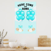 Baby shower decorptie Poster met twee bakken (Keuken)