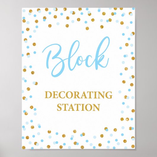 Baby shower decorteerstation blokkeren poster (Voorkant)