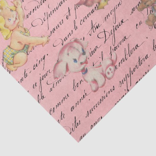 Baby shower Decoupage  Pink Girl Tissuepapier (Detail)