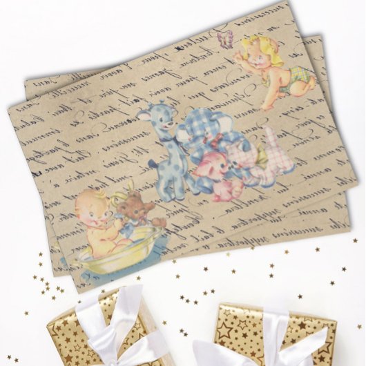 Baby Shower Decoupage Vintage Tissuepapier