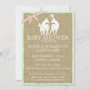 Baby shower Deer en Burlap Kaart