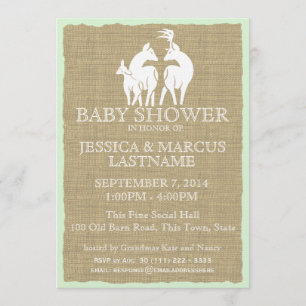 Baby shower Deer en Burlap Kaart