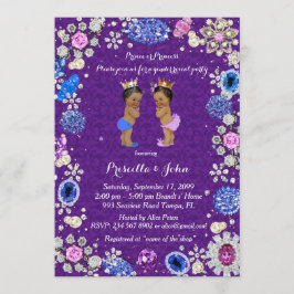 Baby shower, demper, paars kaart