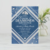 Baby shower Denim en Diamonds Kaart (Staand voorkant)