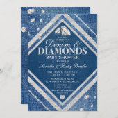Baby shower Denim en Diamonds Kaart (Voorkant / Achterkant)