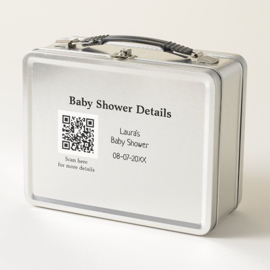 BABY SHOWER DETAILS QR SCAN CODE MINIMAL MODERN RU (Voorkant)