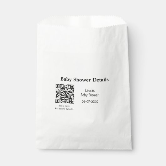 BABY SHOWER DETAILS QR SCAN CODE MINIMAL MODERN RU BEDANKZAKJE (Voorkant)