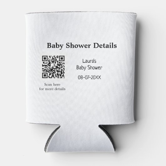 BABY SHOWER DETAILS QR SCAN CODE MINIMAL MODERN RU BLIKJESKOELER (Voorkant)