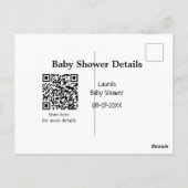 BABY SHOWER DETAILS QR SCAN CODE MINIMAL MODERN RU BRIEFKAART (Achterkant)