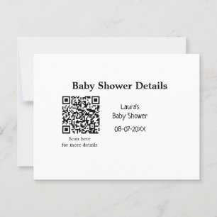 BABY SHOWER DETAILS QR SCAN CODE MINIMAL MODERN RU BRIEFKAART
