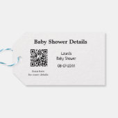 BABY SHOWER DETAILS QR SCAN CODE MINIMAL MODERN RU CADEAULABEL (Achterkant Horizontaal)