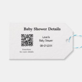 BABY SHOWER DETAILS QR SCAN CODE MINIMAL MODERN RU CADEAULABEL (Voorkant (Horizontaal))