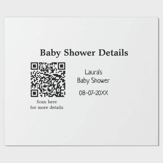 BABY SHOWER DETAILS QR SCAN CODE MINIMAL MODERN RU CADEAUPAPIER (Vlak)